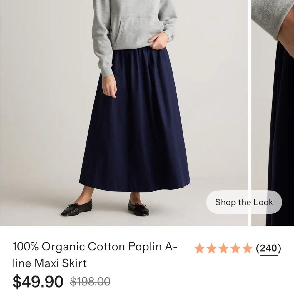 Quince Navy Blue Maxi Skirt